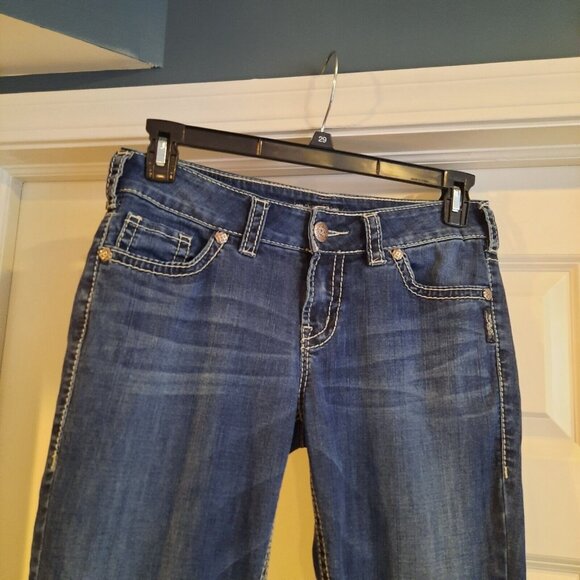 Silver Jeans Womens 29‎ Suki Mid Rise Capri Cropped Denim Stretch - Picture 4 of 11